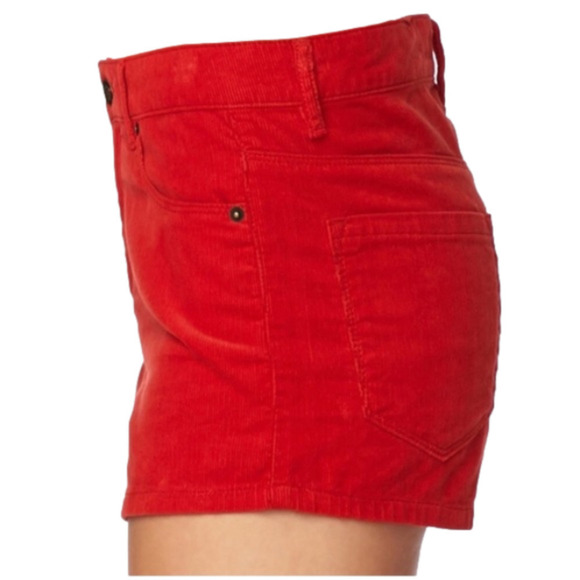 Forever 21 Red Corduroy High Rise Shorts NWT Sz 26 - Picture 2 of 14